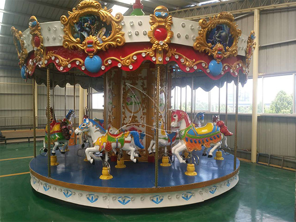 Amusement park carousel horse rides